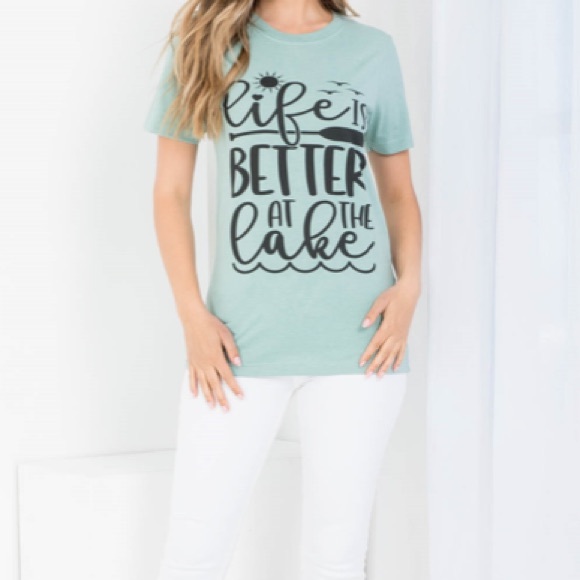 ‘Life Is Better At The Lake’ Short Sleeve Graphic Tee - Picture 5 of 6